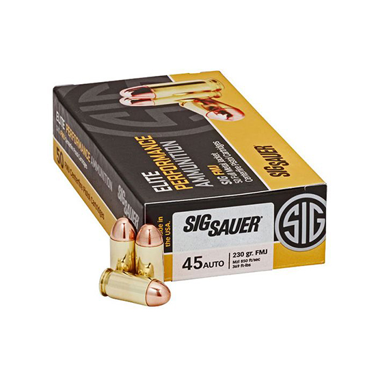 SIG AMMO 45ACP 230GR ELITE BALL FMJ 50/20 - Ammunition